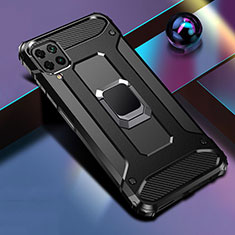 Custodia Silicone e Plastica Opaca Cover con Magnetico Anello Supporto R02 per Huawei P40 Lite Nero