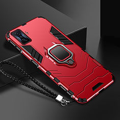 Custodia Silicone e Plastica Opaca Cover con Magnetico Anello Supporto R03 per Xiaomi Redmi K50 Gaming AMG F1 5G Rosso