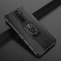 Custodia Silicone e Plastica Opaca Cover con Magnetico Anello Supporto R05 per Xiaomi Redmi Note 8 Pro Nero