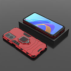 Custodia Silicone e Plastica Opaca Cover con Magnetico Anello Supporto S02 per Realme 9i 4G Rosso