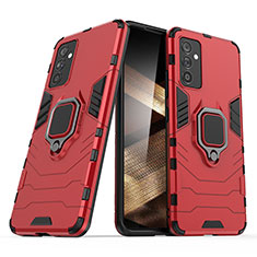 Custodia Silicone e Plastica Opaca Cover con Magnetico Anello Supporto S02 per Samsung Galaxy A15 4G Rosso