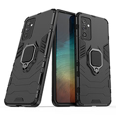 Custodia Silicone e Plastica Opaca Cover con Magnetico Anello Supporto S02 per Samsung Galaxy A34 5G Nero