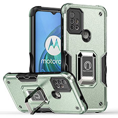 Custodia Silicone e Plastica Opaca Cover con Magnetico Anello Supporto S05 per Motorola Moto G10 Power Verde