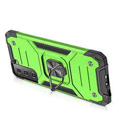 Custodia Silicone e Plastica Opaca Cover con Magnetico Anello Supporto T05 per Samsung Galaxy S23 Plus 5G Verde Pastello