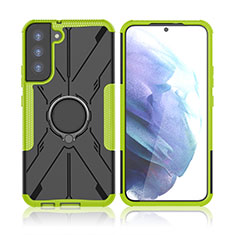 Custodia Silicone e Plastica Opaca Cover con Magnetico Anello Supporto T09 per Samsung Galaxy S23 Plus 5G Verde