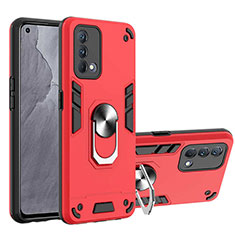 Custodia Silicone e Plastica Opaca Cover con Magnetico Anello Supporto Y01B per Realme GT Master 5G Rosso