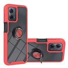 Custodia Silicone e Plastica Opaca Cover con Magnetico Anello Supporto YB1 per Motorola Moto G53 5G Rosso