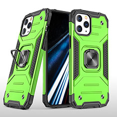 Custodia Silicone e Plastica Opaca Cover con Magnetico Anello Supporto YF1 per Apple iPhone 13 Pro Max Verde Pastello