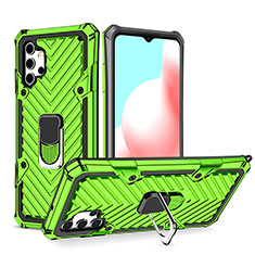 Custodia Silicone e Plastica Opaca Cover con Magnetico Anello Supporto YF1 per Samsung Galaxy A32 4G Verde Pastello