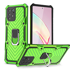 Custodia Silicone e Plastica Opaca Cover con Magnetico Anello Supporto YF1 per Samsung Galaxy A91 Verde Pastello