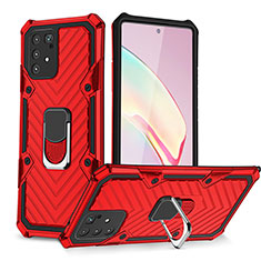 Custodia Silicone e Plastica Opaca Cover con Magnetico Anello Supporto YF1 per Samsung Galaxy M80S Rosso