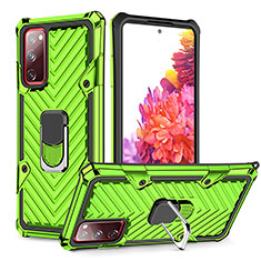 Custodia Silicone e Plastica Opaca Cover con Magnetico Anello Supporto YF1 per Samsung Galaxy S20 Lite 5G Verde Pastello