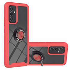 Custodia Silicone e Plastica Opaca Cover con Magnetico Anello Supporto ZJ1 per Samsung Galaxy A15 4G Rosso