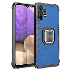 Custodia Silicone e Plastica Opaca Cover con Magnetico Anello Supporto ZJ2 per Samsung Galaxy A32 4G Blu