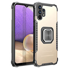 Custodia Silicone e Plastica Opaca Cover con Magnetico Anello Supporto ZJ2 per Samsung Galaxy A32 4G Oro