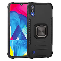 Custodia Silicone e Plastica Opaca Cover con Magnetico Anello Supporto ZJ2 per Samsung Galaxy M10 Nero