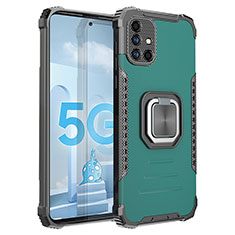 Custodia Silicone e Plastica Opaca Cover con Magnetico Anello Supporto ZJ2 per Samsung Galaxy M40S Verde