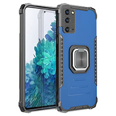 Custodia Silicone e Plastica Opaca Cover con Magnetico Anello Supporto ZJ2 per Samsung Galaxy S20 FE (2022) 5G Blu