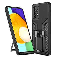 Custodia Silicone e Plastica Opaca Cover con Magnetico Anello Supporto ZL1 per Samsung Galaxy A52 4G Nero