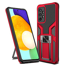 Custodia Silicone e Plastica Opaca Cover con Magnetico Anello Supporto ZL1 per Samsung Galaxy A52 4G Rosso