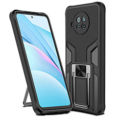 Custodia Silicone e Plastica Opaca Cover con Magnetico Anello Supporto ZL1 per Xiaomi Mi 10i 5G Nero