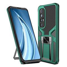 Custodia Silicone e Plastica Opaca Cover con Magnetico Anello Supporto ZL1 per Xiaomi Mi 10S 5G Verde