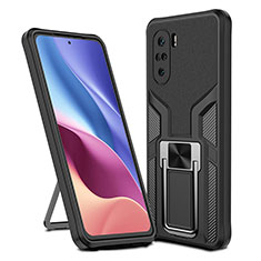 Custodia Silicone e Plastica Opaca Cover con Magnetico Anello Supporto ZL1 per Xiaomi Mi 11i 5G Nero