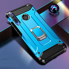 Custodia Silicone e Plastica Opaca Cover con Magnetico Supporto K01 per Huawei Honor 20 Lite Blu