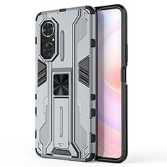 Custodia Silicone e Plastica Opaca Cover con Magnetico Supporto KC1 per Huawei Nova 9 SE Grigio