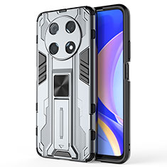 Custodia Silicone e Plastica Opaca Cover con Magnetico Supporto KC1 per Huawei Nova Y90 Grigio