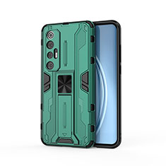 Custodia Silicone e Plastica Opaca Cover con Magnetico Supporto KC1 per Xiaomi Mi 10S 5G Verde