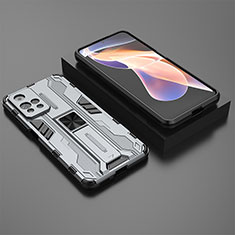 Custodia Silicone e Plastica Opaca Cover con Magnetico Supporto KC1 per Xiaomi Mi 11i 5G (2022) Grigio