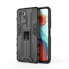 Custodia Silicone e Plastica Opaca Cover con Magnetico Supporto KC1 per Xiaomi Poco X3 GT 5G Nero