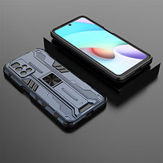 Custodia Silicone e Plastica Opaca Cover con Magnetico Supporto KC1 per Xiaomi Redmi 10 4G Blu