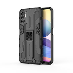 Custodia Silicone e Plastica Opaca Cover con Magnetico Supporto KC1 per Xiaomi Redmi Note 10T 5G Nero