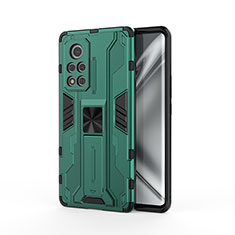 Custodia Silicone e Plastica Opaca Cover con Magnetico Supporto KC2 per Huawei Honor V40 5G Verde