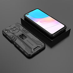 Custodia Silicone e Plastica Opaca Cover con Magnetico Supporto KC2 per Huawei Nova 8i Nero