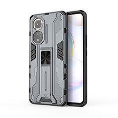 Custodia Silicone e Plastica Opaca Cover con Magnetico Supporto KC2 per Huawei Nova 9 Grigio