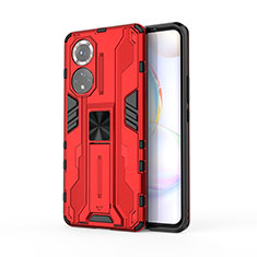 Custodia Silicone e Plastica Opaca Cover con Magnetico Supporto KC2 per Huawei Nova 9 Rosso