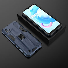 Custodia Silicone e Plastica Opaca Cover con Magnetico Supporto KC2 per Realme Narzo 50i Blu