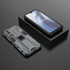 Custodia Silicone e Plastica Opaca Cover con Magnetico Supporto KC2 per Vivo Y75s 5G Grigio