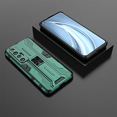 Custodia Silicone e Plastica Opaca Cover con Magnetico Supporto KC2 per Xiaomi Mi 10S 5G Verde