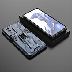 Custodia Silicone e Plastica Opaca Cover con Magnetico Supporto KC2 per Xiaomi Mi 11T 5G Blu