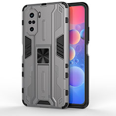 Custodia Silicone e Plastica Opaca Cover con Magnetico Supporto KC2 per Xiaomi Mi 11X 5G Grigio