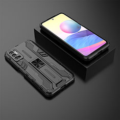 Custodia Silicone e Plastica Opaca Cover con Magnetico Supporto KC2 per Xiaomi POCO M3 Pro 5G Nero