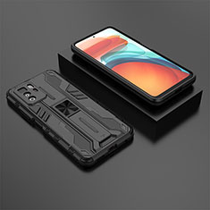 Custodia Silicone e Plastica Opaca Cover con Magnetico Supporto KC2 per Xiaomi Poco X3 GT 5G Nero