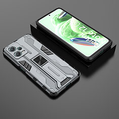 Custodia Silicone e Plastica Opaca Cover con Magnetico Supporto KC2 per Xiaomi Poco X5 5G Grigio