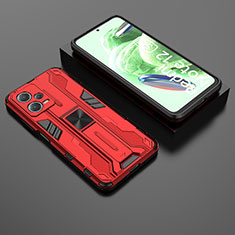 Custodia Silicone e Plastica Opaca Cover con Magnetico Supporto KC2 per Xiaomi Poco X5 5G Rosso