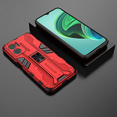 Custodia Silicone e Plastica Opaca Cover con Magnetico Supporto KC2 per Xiaomi Redmi 10 Prime Plus 5G Rosso