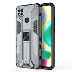 Custodia Silicone e Plastica Opaca Cover con Magnetico Supporto KC2 per Xiaomi Redmi 9 Activ Grigio